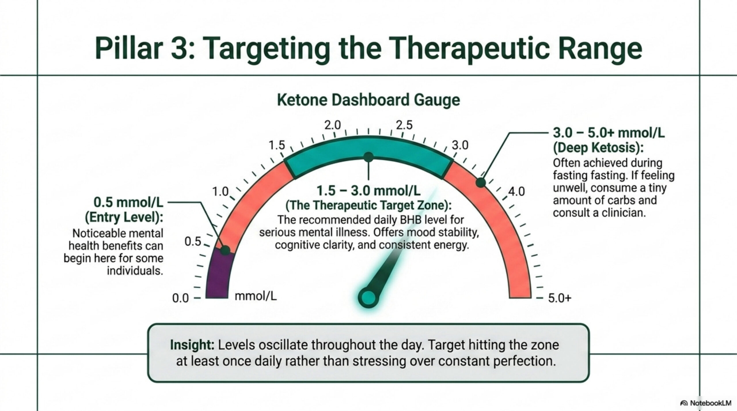 Pillar 3: targeting the therapeutic ketone range between 1.5 and 3.0 mmol/L for mental health benefits